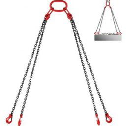 VEVOR Chaîne de Levage de Poids à 4 Pieds élingue en Acier Allié 3 m Diamètre Chaîne 8 mm Capacité Charge 5 T élingue de Chariot élévateur Chaîne, Exploitation Minière des Ports de Construction G80