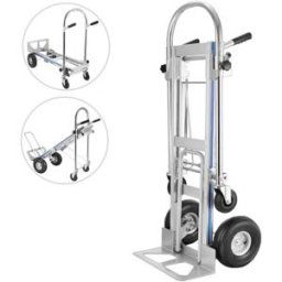 VEVOR Chariot de Transport Pliable Chariot Manuel 3 en 1 Diable Multi-usage Coulisseau d'Escalier en Aluminium 350 kg Chariot avec Roues en Plastique