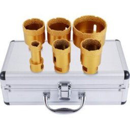 VEVOR Foret Diamant à Sec Trépan Scie Cloche Kits 20/35/40/45/50/68 mm 6 Pcs Forets Diamantés Cylindrique Ensemble de Scies-cloches avec Filetage M14 pour Meuleuse Carrelage Porcelaine Granit Marbre