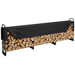 VEVOR Range Bûches Extérieur 386x36x117 cm Abri Bois de Chauffage avec Couverture Imperméable 600D Oxford Porte-bûches pour Cheminée Support de Bûche Intérieur pour 3/4 de Corde de Bois de Chauffage