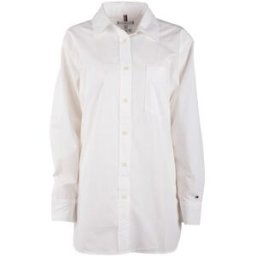 Chemise longue coton blanche regular Femme TOMMY HILFIGER