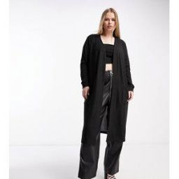 Noisy May Curve - Gilet long en maille lÃ©gÃ¨re - Noir Noir 44 female