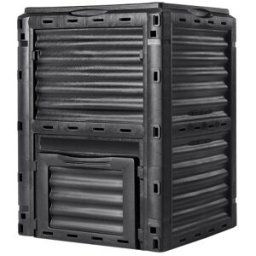 VEVOR Composteur de Jardin 300 L Bac à Compost Extérieur sans BPA avec Couvercle Porte Inférieure Grande Capacité Facile à Installer pour Collecte des Feuilles Compostage Création Rapide Sol Fertile
