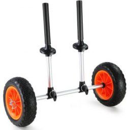 VEVOR Chariot de Kayak 127 kg Chariot de Transport Canoë Largeur Réglable 110-455 mm avec Roues Pleines 25,4 cm Polyuréthane Amovibles Trous de Drainage pour Transporter Bateaux Kayaks 252x670x605 mm