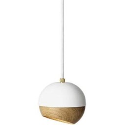Mater Pendentif de rayon blanc, petit-détail en chêne à l'écran