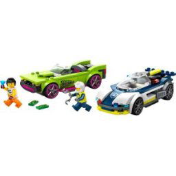 Lego La course-poursuite entre la voiture de police et la super voiture