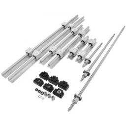 VEVOR Miniature Rail Linéaire Guide SBR20, Rail Linéaire+3 Vis à Billes RM1605-350/650/1050 mm, Rails Linéaires SBR20 Kit pour le Routeur CNC/Rectifieuse CNC/l'Impression de Machines Industrielles