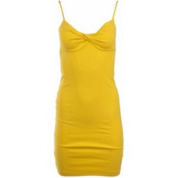 Robe bretelle courte côtelé avec décolleté noeud jaune Femme CALVIN KLEIN