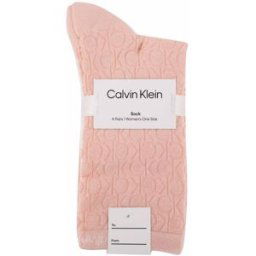 Chaussettes fines et délicate filigrane logo lot x4 rose/blanc Femme CALVIN KLEIN