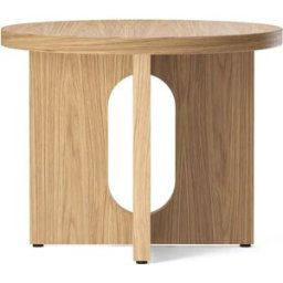 Audo Copenhagen Table d’appoint Androgyne Ø50 cm base en chêne Plateau de table en chêne