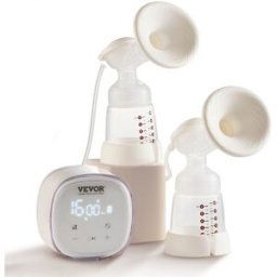 VEVOR Tire-lait Électrique Double Tire-laits Portable 4 Modes 16 Niveaux Haute Aspiration 300 mmHg avec Brides de Poitrine 24/28 mm Doublures de Bride 18/21 mm Écran LED pour Voyage Maison Allaitement