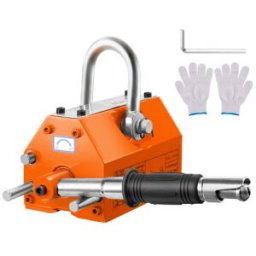 VEVOR Levage Magnétique 1000 kg Aimant de Levage Permanent en Néodyme N42 Porteur Magnétique 256x133x139 mm avec Crochet Chromé Facteur de Sécurité 2,5 Outil pour Manutention Tôle Matériel Magnétique