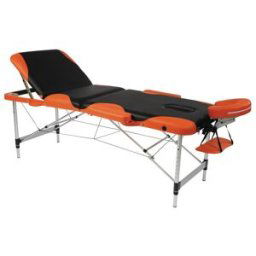 Table de massage pliante en aluminium avec têtière et trou visage
