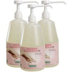 Savon doux Anios 3 flacons pompe 1 L