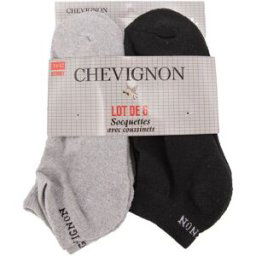 Lot de 6 socquettes en coton Taille 39-46 CHEVIGNON