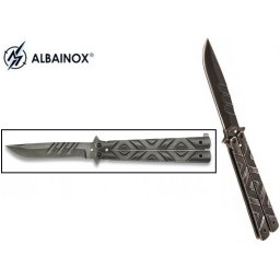 Balisong couteau papillon 22cm - Design pierre