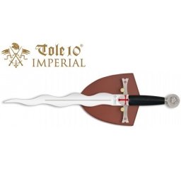 Dague 36cm Les Templiers + socle bois déco - IMPERIAL
