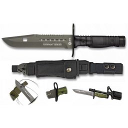 Baïonnette couteau poignard combat titane 31cm noir