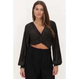 Haut plissé vert foncé à boutons My Jewellery Vert foncé femme