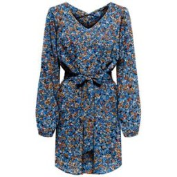 Robe col V manches longues avec ceinture imprimée floral Femme ONLY