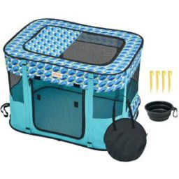 VEVOR Parc pour Chien Portable 812x609x558 mm Enclos Chat Chiot Pliable Tissu Oxford 600D Imperméable Fermeture Éclair pour Intérieur, Extérieur, Voyage, Camping, Activité Plein Air (Rectangulaire, S)