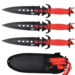 3 Couteaux 19cm SCH arme de lancer Squelette