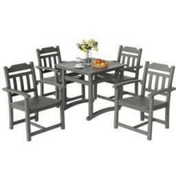 VEVOR – ensemble de salle à manger pour Patio extérieur, 5 pièces, meubles, Table et 4 chaises, pour jardin