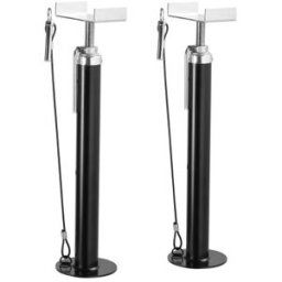 VEVOR Vérin Stabilisateur 2PCs Béquille pour Caravanes Charge 2,27x2 T Support de Stationnement pour Camping-car en Acier Robuste Hauteur Réglable 500-1230 mm Compact pour Remorque 510x135x135 mm