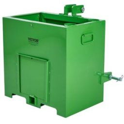 VEVOR Boîte à Ballast 3 Points pour Tracteur Catégorie 1, Caisse de Lestage Capacité de Charge 363 kg pour Récepteur d'Attelage 50,8 mm, Contrepoids en Acier Robuste pour Chargeurs, Tracteurs, Vert