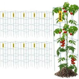 VEVOR – Cages à tomates, Support pour plantes, carré en acier, 3,8 pieds, vert, pour jardin, paquet de 10
