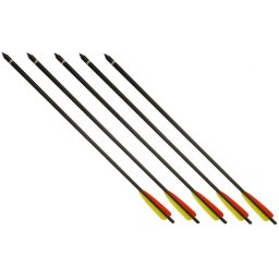 Lot 5 flèches traits 58,5cm aluminium noir arbalète
