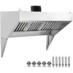 VEVOR Hotte Aspirante Commerciale de 2,1 m pour Camion-Restaurant, Hotte de Remorque en Inox 201 avec 3 Grilles de Filtre à Huile Amovibles en Forme de U, Hotte d'Aération Résistante à la Rouille