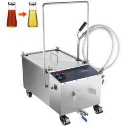 VEVOR Système de Filtration des Huiles de Friture Réservoir de 38 L Filtre à Huile pour Friteuse Vitesse 10 L/min Mobile avec Roulettes et Tuyau Machine à Filtrer Huile Usagée pour Restaurants Stands