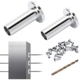 VEVOR Manchons de protection acier inox T316 pour garde-corps 121PCS câble métallique 4 mm 4,8 mm T316 qualité marine, avec foret installation facile pour bricolage de balustrade, garde-corps, argent