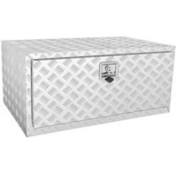 VEVOR Boîte à Outils pour Camion 91,4×61×61 cm Coffre Sous-châssis Fixation Inférieure Caisse de Stockage en Alliage d'Aluminium Solide avec Serrure et Clés pour Remorque Pick-up Véhicules Transport