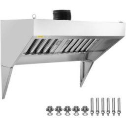 VEVOR Hotte Aspirante Commerciale de 1,5 m pour Camion-Restaurant, Hotte de Remorque en Inox 201 avec 2 Grilles de Filtre à Huile Amovibles en Forme de U, Hotte d'Aération Résistante à la Rouille