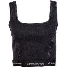 Débardeur crop top en jean gris foncé Femme CALVIN KLEIN