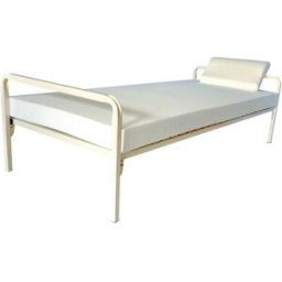 Lit d'infirmerie avec matelas et oreiller