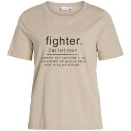 Tee shirt visybilla inscription fighter en coton biologique Femme VILA