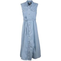 Robe longue en jean sans manches avec ceinture 100% coton Femme TOMMY HILFIGER