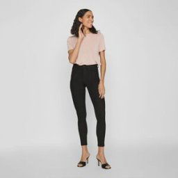 Jean noir skinny fit taille haute JEGGING BLK Femme VILA