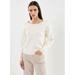 Violivie Boatneck Ls Button Knit Top/C27 par Vila Beige XS Accessoires