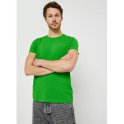 Stretch Slim Fit Tee par Tommy Hilfiger Vert L Accessoires