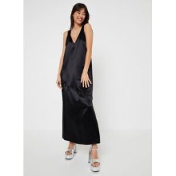 Naia Wide Strap Midi Slip Dress par Calvin Klein Noir 38 Accessoires