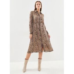 Vmevi L/S Calf Shirt Dress Wvn Btq par Vero Moda Marron S Accessoires