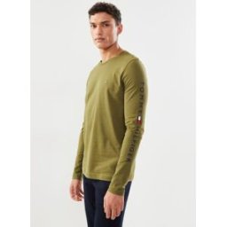 Tommy Logo Long Sleeve Tee par Tommy Hilfiger Vert S Accessoires