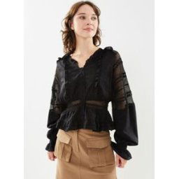 Vinika Ls V-Neck Top/Rou par Vila Noir 34 Accessoires
