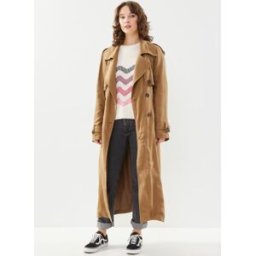 Vivibe L/S Trench Coat/Rou par Vila Marron 36 Accessoires