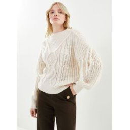 Viaksina O-Neck L/S Fringe Knit Top/Su par Vila Blanc L Accessoires