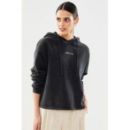 Pcchilli Ls Washed Hoodie par Pieces Noir XS Accessoires